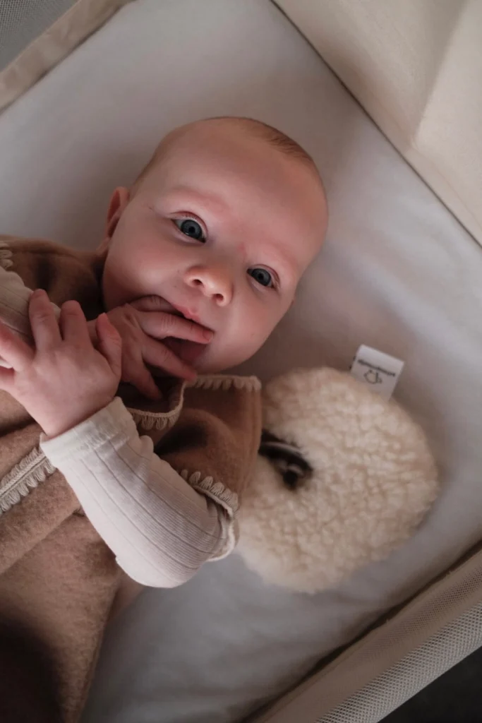 Kūdikis su merino vilnos miegmaišiuku AVYTĖ